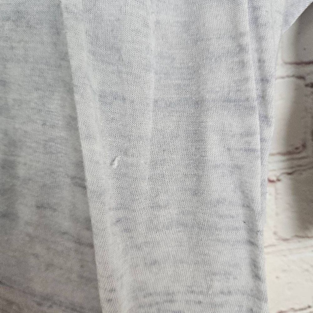 EXPRESS One Eleven Baby Blue Space Dye 3/4 Sleeve Boatneck Semi Sheer Tunic Top - Picture 3 of 5